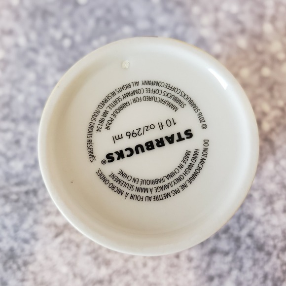 Starbucks Yellow Rose Of Texas Travel 10 Oz Tumbler Ceramic With Lid 2016 - Picture 9 of 11